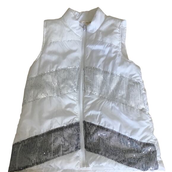 Self Esteem White Long Sleeve T-Shirt Vest Sequins Glitter Girls Size Large Set - Picture 3 of 12